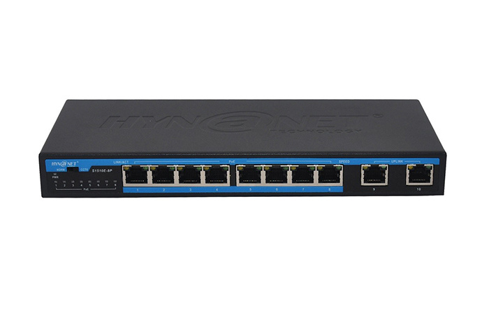 S1510E-P 8 100Mbps electrical ports + 2 1000Mbps electrical ports CCTV mode PoE switch